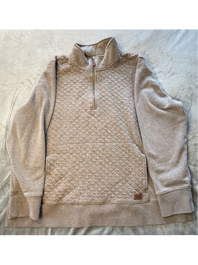 L.L. Bean Women's Quilted 1/4 Zip Pullover Sweatshirt Brown Size Plus 2XL